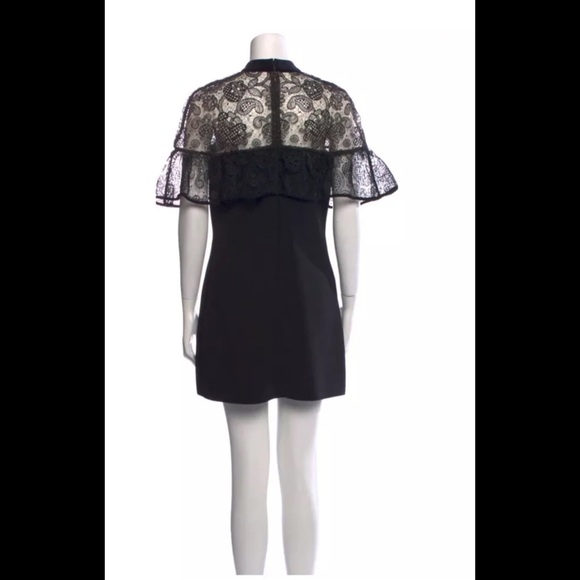 Stunning like new Self-Portrait lace mini dress with velvet bow. - Picture 2 of 8